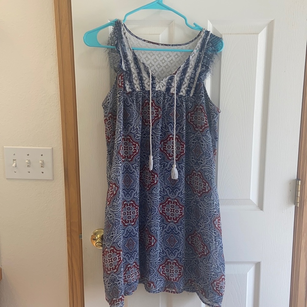 Red & blue dress
